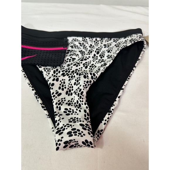 Nike Party Dots High Waist Bikini Bottoms Women's M White/Pink $50 New - Picture 3 of 4